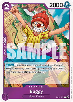 (072) One Piece TCG OP13: Carrying on his Will Single: Buggy (OP13-072) Rare