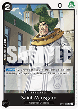 (092) One Piece TCG OP13: Carrying on his Will Single: Saint Mjosgard (OP13-092) Common