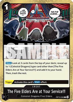 (096) One Piece TCG OP13: Carrying on his Will Single: The Five Elders Are at Your Service!!! (OP13-096) Rare