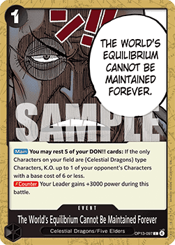 (097) One Piece TCG OP13: Carrying on his Will Single: The World's Equilibrium Cannot Be Maintained Forever (OP13-097) Common