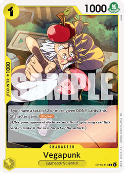 (112) One Piece TCG OP13: Carrying on his Will Single: Vegapunk (OP13-112) Common