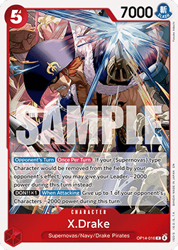 (016) One Piece TCG The Azure Sea's Seven Single: X.Drake (OP14-016) Rare