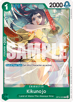 (023) One Piece TCG The Azure Sea's Seven Single: Kikunojo (OP14-023) Rare