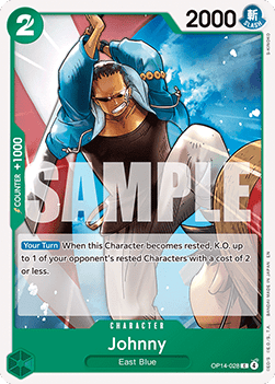 (028) One Piece TCG The Azure Sea's Seven Single: Johnny (OP14-028) Common