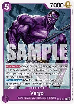 (061) One Piece TCG The Azure Sea's Seven Single: Vergo (OP14-061) (V.1) Rare