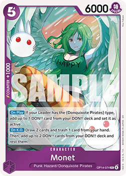 (074) One Piece TCG The Azure Sea's Seven Single: Monet (OP14-074) Rare