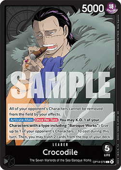 (079) One Piece TCG The Azure Sea's Seven Single: Crocodile (OP14-079) (V.1) Leader