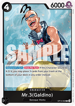 (092) One Piece TCG The Azure Sea's Seven Single: Mr.3(Galdino) (OP14-092) Rare