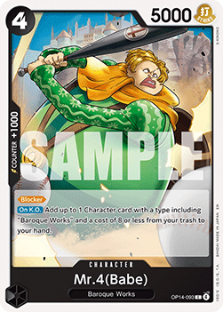 (093) One Piece TCG The Azure Sea's Seven Single: Mr.4(Babe) (OP14-093) Common