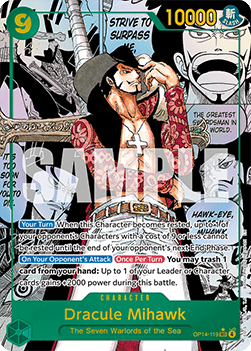 (119) One Piece TCG The Azure Sea's Seven Single: Dracule Mihawk (OP14-119) (V.3) Manga Rare