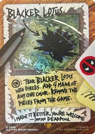 (869) Magic The Gathering Secret Lair Drop Series Single: Blacker Lotus Rare