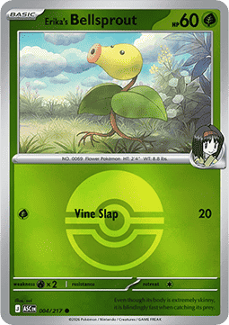 (004/217) Pokemon TCG Ascended Heroes: Additionals Single: Erika's Bellsprout Common (Ball Reverse Holo)
