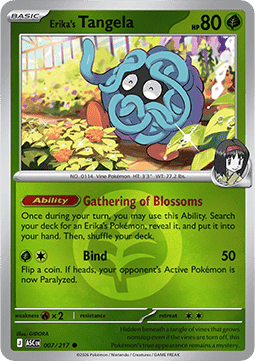 (007/217) Pokemon TCG Ascended Heroes: Additionals Single: Erika's Tangela Common (Energy Symbol Reverse Holo)