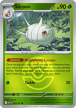 (012/217) Pokemon TCG Ascended Heroes: Additionals Single: Silcoon Common (Ball Reverse Holo)