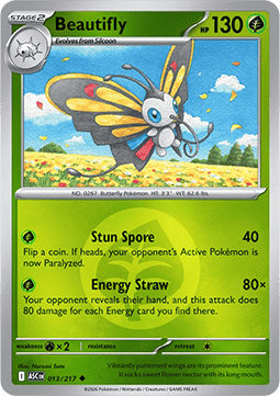 (013/217) Pokemon TCG Ascended Heroes: Additionals Single: Beautifly Uncommon (Energy Symbol Reverse Holo)