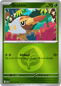 (017/217) Pokemon TCG Ascended Heroes: Additionals Single: Grubbin Common (Energy Symbol Reverse Holo)