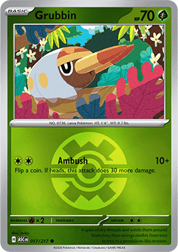 (017/217) Pokemon TCG Ascended Heroes: Additionals Single: Grubbin Common (Ball Reverse Holo)