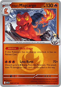 (024/217) Pokemon TCG Ascended Heroes: Additionals Single: Ethan's Magcargo Rare (Energy Symbol Reverse Holo)