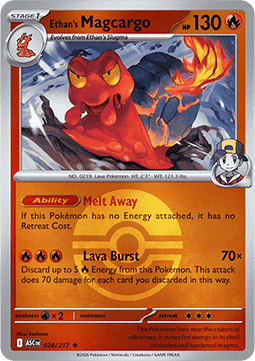 (024/217) Pokemon TCG Ascended Heroes: Additionals Single: Ethan's Magcargo Rare (Ball Reverse Holo)