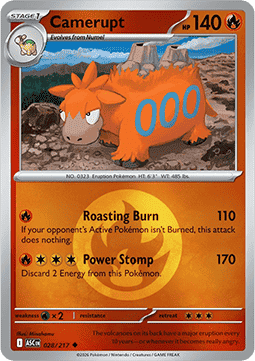 (028/217) Pokemon TCG Ascended Heroes: Additionals Single: Camerupt Uncommon (Energy Symbol Reverse Holo)