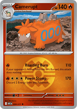 (028/217) Pokemon TCG Ascended Heroes: Additionals Single: Camerupt Uncommon (Ball Reverse Holo)