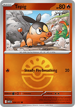 (029/217) Pokemon TCG Ascended Heroes: Additionals Single: Tepig Common (Ball Reverse Holo)