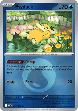 (039/217) Pokemon TCG Ascended Heroes: Additionals Single: Psyduck Common (Energy Symbol Reverse Holo)