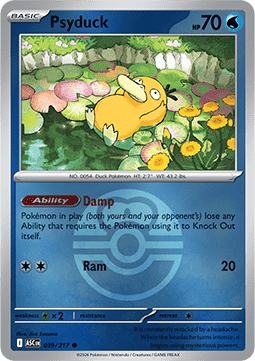 (039/217) Pokemon TCG Ascended Heroes: Additionals Single: Psyduck Common (Ball Reverse Holo)