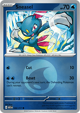 (044/217) Pokemon TCG Ascended Heroes: Additionals Single: Sneasel Common (Energy Symbol Reverse Holo)