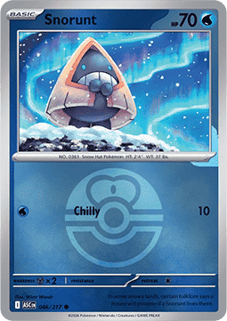 (046/217) Pokemon TCG Ascended Heroes: Additionals Single: Snorunt Common (Ball Reverse Holo)