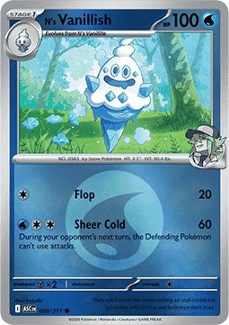 (050/217) Pokemon TCG Ascended Heroes: Additionals Single: N's Vanillish Common (Energy Symbol Reverse Holo)