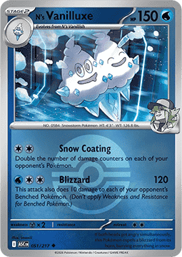 (051/217) Pokemon TCG Ascended Heroes: Additionals Single: N's Vanilluxe Uncommon (Ball Reverse Holo)