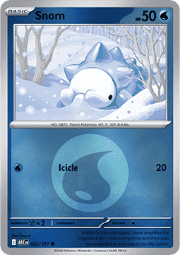 (052/217) Pokemon TCG Ascended Heroes: Additionals Single: Snom Common (Energy Symbol Reverse Holo)