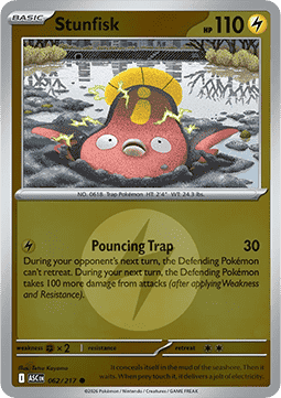 (062/217) Pokemon TCG Ascended Heroes: Additionals Single: Stunfisk Common (Energy Symbol Reverse Holo)