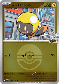 (069/217) Pokemon TCG Ascended Heroes: Additionals Single: Iono's Tadbulb Common (Ball Reverse Holo)