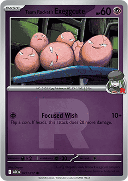 (077/217) Pokemon TCG Ascended Heroes: Additionals Single: Team Rocket's Exeggcute Common (Rocket Reverse Holo)