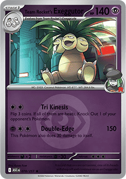 (078/217) Pokemon TCG Ascended Heroes: Additionals Single: Team Rocket's Exeggutor Rare (Energy Symbol Reverse Holo)
