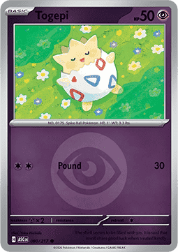 (080/217) Pokemon TCG Ascended Heroes: Additionals Single: Togepi Common (Energy Symbol Reverse Holo)
