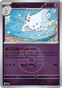 (082/217) Pokemon TCG Ascended Heroes: Additionals Single: Togekiss Rare (Ball Reverse Holo)