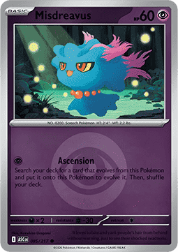 (085/217) Pokemon TCG Ascended Heroes: Additionals Single: Misdreavus Common (Energy Symbol Reverse Holo)