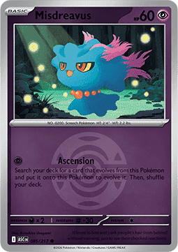 (085/217) Pokemon TCG Ascended Heroes: Additionals Single: Misdreavus Common (Ball Reverse Holo)