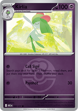 (088/217) Pokemon TCG Ascended Heroes: Additionals Single: Kirlia Common (Ball Reverse Holo)