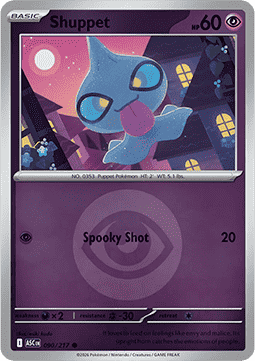 (090/217) Pokemon TCG Ascended Heroes: Additionals Single: Shuppet Common (Energy Symbol Reverse Holo)