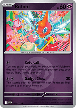 (092/217) Pokemon TCG Ascended Heroes: Additionals Single: Rotom Common (Energy Symbol Reverse Holo)