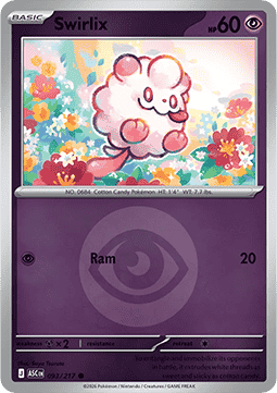 (093/217) Pokemon TCG Ascended Heroes: Additionals Single: Swirlix Common (Energy Symbol Reverse Holo)