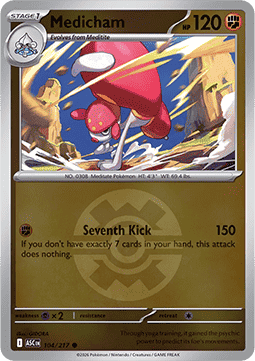 (104/217) Pokemon TCG Ascended Heroes: Additionals Single: Medicham Common (Ball Reverse Holo)