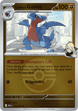 (110/217) Pokemon TCG Ascended Heroes: Additionals Single: Cynthia's Gabite Uncommon (Ball Reverse Holo)
