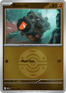 (118/217) Pokemon TCG Ascended Heroes: Additionals Single: Rolycoly Common (Ball Reverse Holo)