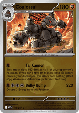 (120/217) Pokemon TCG Ascended Heroes: Additionals Single: Coalossal Rare (Energy Symbol Reverse Holo)