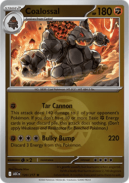 (120/217) Pokemon TCG Ascended Heroes: Additionals Single: Coalossal Rare (Ball Reverse Holo)